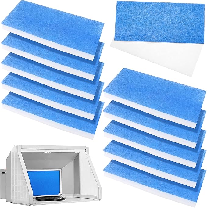 10 Pack Airbrush Spray Booth Filter Replacement Air Filter Airbrush Paint Booth Exhaust Filters Accessories Fits for Master, Paasche, Sky Enterprise, Airhobby(16" x 7" x 0.5")
