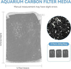 8 Oz Pro-C Mixed Aquarium Canister Filter Media Bag Compatible with Penn-Plax Cascade, Canister Filter Carbon Media for Remove Odors & Clear Water, Fish Tank Carbon Filter, 3 Pack (260g/bag)