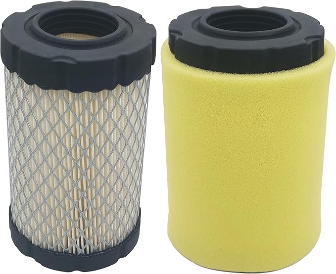 796031 Air Filter fits for Briggs Stratton 591334 594201 Husqvarna YTH22V46 John Deere D100 Pro Performance for Lawn Tractor with 797704 Foam Pre Cleaner, pack of 2