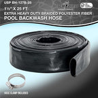 U.S. Pool Supply Pool Backwash Hose 1 1/2 Inch Diameter x 25 Feet - Discharge Hose for Pump, Sand Filter & Sump Pump Hoses - Burst Resistant Lay Flat Drainage Hoses for Inground & Above Ground Pools