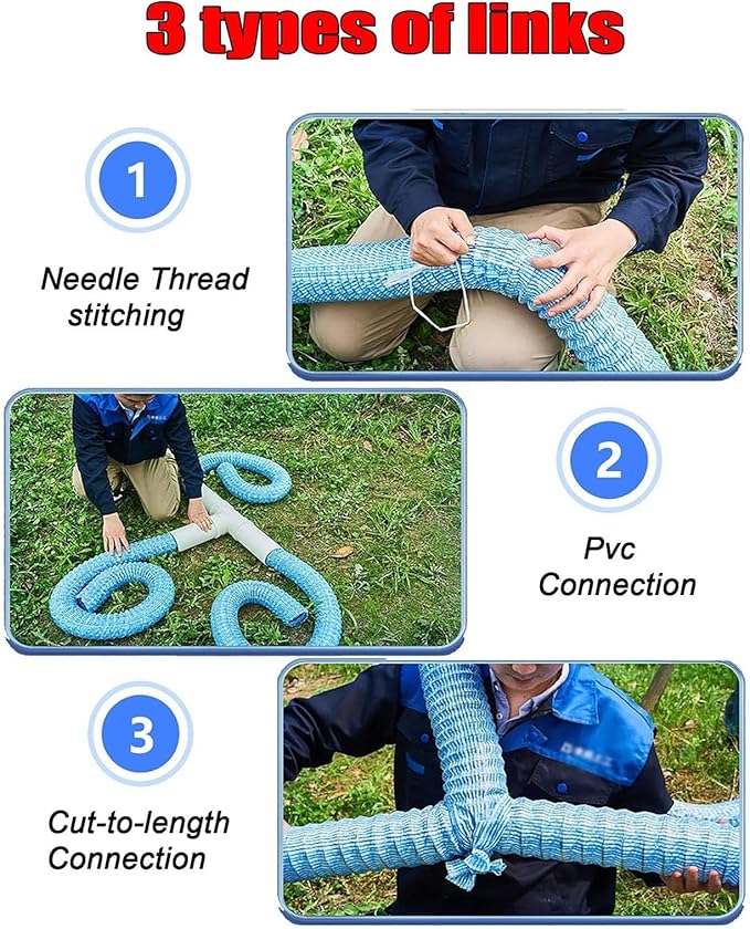 Commercial French Drain Pipe for Water Drainage, Construction Site/Sports Field Perforated Pipes & Weeping Tile, Dia 2in 3.9in 5.9in Wide Underground Drainage Systems(Dia10cm/3.9in,Long 16m/52.5ft)