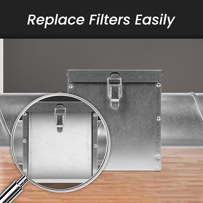 Repa Market 8" x 6" Replacement Air Filter for 4" Duct Filter Box – EU5 Class Purifier Filter for Dust Collection, Lint Trap – Air Purifier – HVAC Ventilation System Filters, Home Improvement