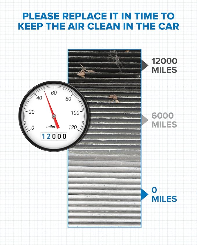 PHILTOP Cabin Air Filter w/Activated Carbon, Compatible with Model3 Tesla 3 2018-2020, Carbon Filter Up Dust Pollen Odor