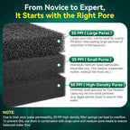 Borlech Aquarium Bio Filter Sponge Pad - Cut-to-Size Aquarium Filter Media for Fish Tank, Pond, Sump - Mechanical & Biological Filtration (18.5"x18.5"x1.6", 50PPI, 1 Pack)