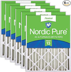 Nordic Pure 16x24x4 (Actual Size: 15 3/8 x 23 3/8 x 3 5/8) Pleated MERV 13 Air Filters 6 Pack