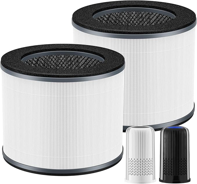 AP-T10FL Replacement Filter for HoMedics AP-T10-BK and AP-T10-WT Air Purifier, 360-Degree Efficient AP-T10 Filter, 2 Pack