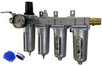 THB 4 Stage High Flow 70 Series Industrial Ultra Clean Compressed Air Filter Regulator Dryer Combination (1/2" NPT, Manual Drain)