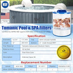 2 Pack SPA Filter Cartridge 6CH-502 Compatible with Artesian Spas 50, 06-0006-12, 06-0005-12, Filbur FC-0311, Pleatco PAS50SV-F2M, Certified with NSF50 for Material Safety, Hot Tub Filters