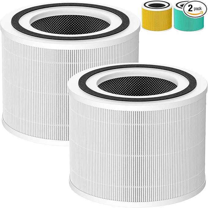 2 Pack 240 True HEPA Replacement Filter Compatible with Puro 240 Air Purifier, 3-in-1 True HEPA 14 Filter Replacement with HP-14 Activated Carbon Filters