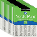 Nordic Pure 12x12x1 (Actual Size: 11 3/4 x 11 3/4 x 3/4) Pleated Air Filters MERV 13 Plus Carbon 12 Pack