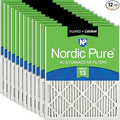 Nordic Pure 18x25x1 (Actual Size: 17 1/2 x 24 1/2 x 3/4) Pleated Air Filters MERV 13 Plus Carbon 12 Pack