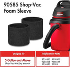 Shop-Vac 90585 Foam Sleeve Filter Replacements for Most Shop-Vac Wet/Dry Vacuum Cleaners 5 Gallon and Above, Replace Parts # 9058500, 7 Pack