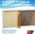 K&N 12x20x1 HVAC Furnace Air Filter, Lasts a Lifetime, Washable, Merv 11, the Last HVAC Filter You Will Ever Buy, Breathe Safely at Home or in the Office, HVC-11220