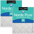 Nordic Pure 12x24x1 (Actual Size: 11 1/2 x 23 1/2 x 3/4) Pleated Air Filters MERV 14 Plus Carbon 2 Pack