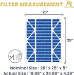 MervKing 20x25x5 Air Filter Actual Size: 19.88" x 24.88" x 4.38" MERV 11 MPR 1000-1200 | MADE IN USA | 1-Pack | Pleated HVAC AC Furnace Replacement