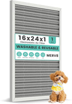 16x24x1 Reusable HVAC Furnace Air Filter, Washable Electrostatic Furnace Filter, MERV 8, Lasts a Lifetime, Breathe Fresher, Home And Office (Actual Size: 15.67x23.74x0.8 Inch)