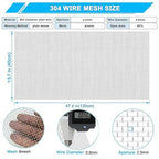 Stainless Steel Mesh Screen 8Mesh 304, 15.7" x 47.2" (40x120cm) Metal Mesh Screen, Rust Free Fine Wire Mesh Roll, Easy to Cur for Vent Mesh, Window Screen, Filters, Cage, Garden Covers