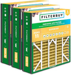 Filterbuy 20x25x5 Air Filter MERV 11 Superior Pet & Allergy Defense (3-Pack), Pleated HVAC AC Furnace Filters for Trion Air Bear, Generalaire, Skuttle, and More (Actual Size: 19.63 x 24.13 x 4.88)