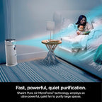 Shark 3-in-1 Clean Sense Air Purifier, Heater & Fan, HEPA Filter, 500 Sq Ft, Oscillating, Captures 99.98% of Particles for Clean Air, Dust, Smoke & Allergens, White, HC450