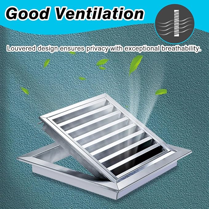 Square Stainless Steel Vent Grille with Removable Filter Mesh, Weatherproof Louver Air Return Vent Cover for Home/Shed/Garage/Roof(32x32in/81x81cm)