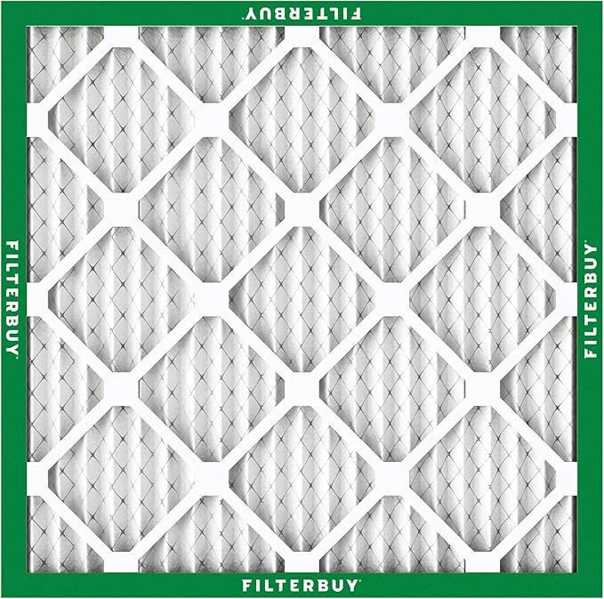 Filterbuy 12x12x1 Air Filter MERV 8 Essential Dust & Allergy Defense (5-Pack), Electrostatic Pleated HVAC AC Furnace Filters Replacement, Made in USA (Actual Size: 11.75 x 11.75 x 0.75)