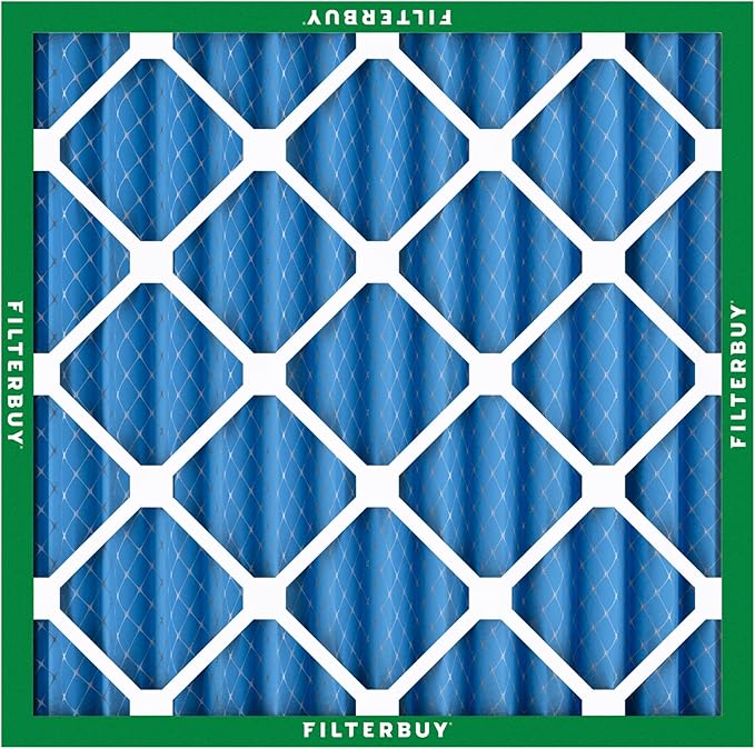 Filterbuy 24x24x2 Air Filter MERV 13 Optimal Smoke & Allergy Defense (3-Pack), Electrostatic Pleated HVAC AC Furnace Filters Replacement, Made in USA (Actual Size: 23.38 x 23.38 x 1.75)