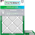 Filterbuy 17.5x21x1 Air Filter MERV 8 Essential Dust & Allergy Defense (2-Pack), Electrostatic Pleated HVAC AC Furnace Filters Replacement, Made in USA (Actual Size: 17.50 x 21.00 x 0.75)