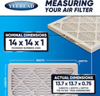 14x14x1 MERV 8 Air Filters 6-Pack, Actual Size 13.7" x 13.7" x 0.75" – Compatible with HVAC, Air Conditioners & Furnaces– High Particle Capture & Smooth Airflow