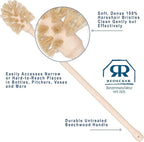 REDECKER Extra Long Bottle Brush Cleaner: Durable Horsehair and Beechwood Handle, Ideal for Vases, Pitchers, Mugs, and Baby Bottles, 16-1/2 Inch, Dense Natural Bristles, Made in Germany