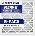 Filter King 24.5x24.5x2 Air Filter | 5-PACK | MERV 8 HVAC Pleated A/C Furnace Filters | MADE IN USA | Actual Size: 24.5 x 24.5 x 1.75"