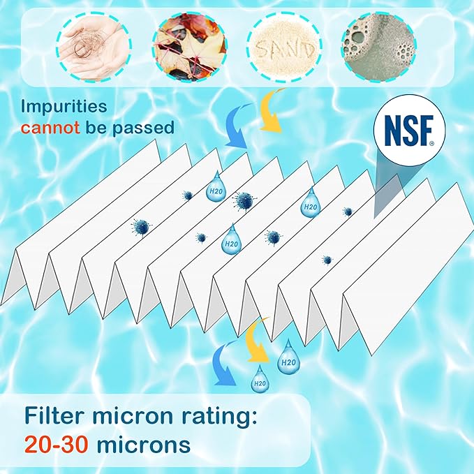 6540-502 Hot Tub Filter Cartridge Replaces for Filbur FC-2812, Sundance Series 850 780 6540-502, PPS750, Darlly PP2002, Inner Pre Filter Disposable for Pool and Spa, 1 Pack