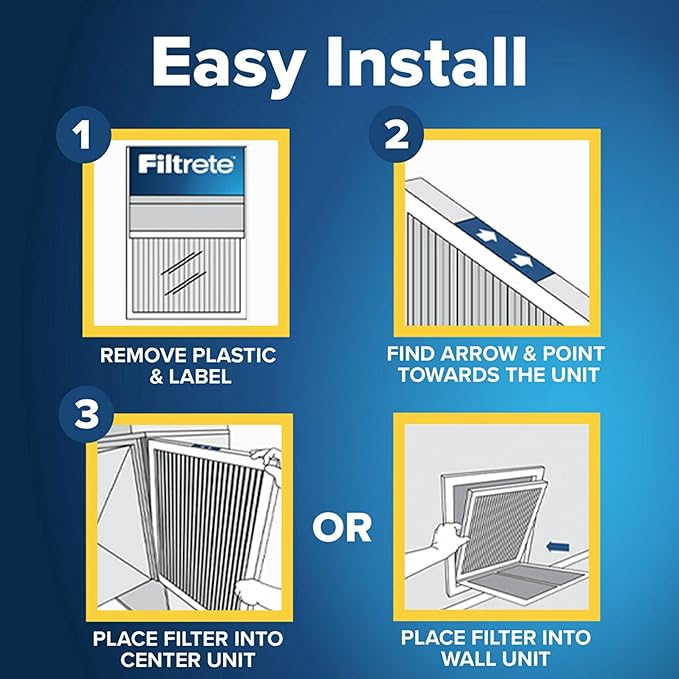 Filtrete 16x20x1 Air Filter, MPR 1200, MERV 11, Allergen Defense Odor Reduction 3-Month Pleated 1-Inch Air Filters, Pack of 2