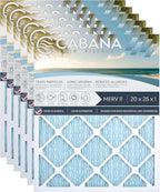Cabana Filters 6-Pack 20x25x1 MERV 11 AC Furnace Air Filter for Home and Office - Indoor HVAC System Filtration Replacement, Captures Unwanted Particles
