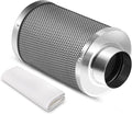 iPower 4 Inch Air Carbon Filter Smellines Control with Premium Australia Activated Charcoal, Reversible Flange for Inline Fan, Indoor Grow Tent, Hydroponics, Prefilter Included, Silver
