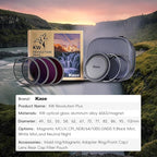Kase 77mm KW Revolution Plus Master Kit, Includes CPL, ND8/64/1000, Inlaid Ring, Front Lens Cap, Filter Bag, 3D Tool, Suitable for Long-Exposure Landscape Video Shooting