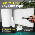 Aquatic Experts Aquarium Filter Floss for Fish Tank Filters - FilterFirst Aquarium Filter Pad - Media Roll for Crystal Clear Water, 3/4" - 1" Thick (12 Inch Wide, 24 Feet Long)