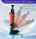 Floor Polisher Commercial, Dual-Brush Rotary Floor Scrubber, Lightweight Electric Floor Cleaner, 360° Rotating Head, Wet Dry Floor Cleaner for Offices & Schools White