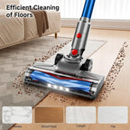 Cordless Vacuum Cleaner for Home, Powerful Stick Vacuum Cleaner with Rechargeable Battery, 6 in 1 Lightweight Handheld Vacuum, 45 Mins Runtime Cordless Vacuum for Hardfloor Carpets Pet Hair (Blue)