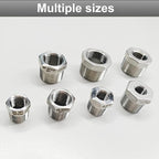 2 Pcs 304 Stainless Steel Reducer Hex Bushing, 1/2" Male NPT to 3/8" Female NPT Pipe Fitting Hex Bushing, Heavy Duty Pipe Fitting Reducer Adapter (1/2"MNPT - 3/8"FNPT)