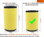 796031 Air Filter fits for Briggs Stratton 591334 594201 Husqvarna YTH22V46 John Deere D100 Pro Performance for Lawn Tractor with 797704 Foam Pre Cleaner, pack of 2
