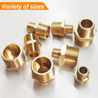2pcs 3/4" NPT x 1/4" NPT Brass Nipple, 3/4 to 1/4 Adapter Fitting Reducing Solid Hex Brass Nipple, 3/4 Male to 1/4 Male Reducer Pipe Fittings for Extending and Connecting Pipes