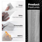 Stainless Steel Wire Mesh 10-Pack 12×8 Inches – Durable, Easy to Cut & Rust-Proof 1mm Hole 20 Mesh Screen – Ideal Metal Mesh for DIY Projects, Gardens, Windows etc.