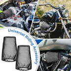 Meonum 2 Pack Cone Air Intake Filter Cover, Universal Cold Air Filter Sock Dustproof Protective Cover, Car Motorcycle Cleaner Wrap Accessories for High Flow Cone Intake Filters (Large)