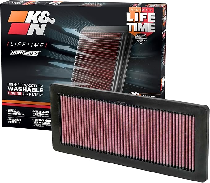 K&N High-Flow Original Lifetime Engine Air Filter: Increase Power: Premium, Washable: Compatible with 2007-2016 Mini Cooper: (See Product Description for Select Models), 33-2936