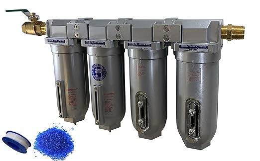 THB 4 Stage High Flow Industrial Ultra Clean Compressed Air Filter Dryer Combination (3/4" NPT, 11oz, AUTO Drain)