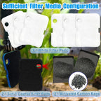 Replacement Canister Filter Pads for Cascade 700/1000 CCF2UL/CCF3UL Generic Aquarium Floss Media, 2 Upgraded Activated Carbon-Coarse-Activated Carbon Filter Pads and 6 White Floss (8)
