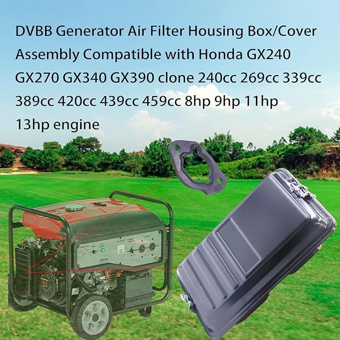 5500 6000 Watt Generator Air Filter Housing Box/Cover Assembly for 6500 8750 9000 9500 Watt Air Filter Cleaner Box Compatible with Predator Generators