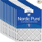 Nordic Pure 18x20x1 (Actual Size: 17 1/2 x 19 1/2 x 3/4) Pleated MERV 12 Air Filters 12 Pack