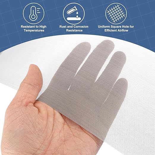 uxcell 60 Mesh 39" x 12" Woven Wire Mesh, 304 Stainless Steel Air Vent Filter Screen, Window Screen Mesh for DIY Projects Vents Cover Filtration Animals Fence