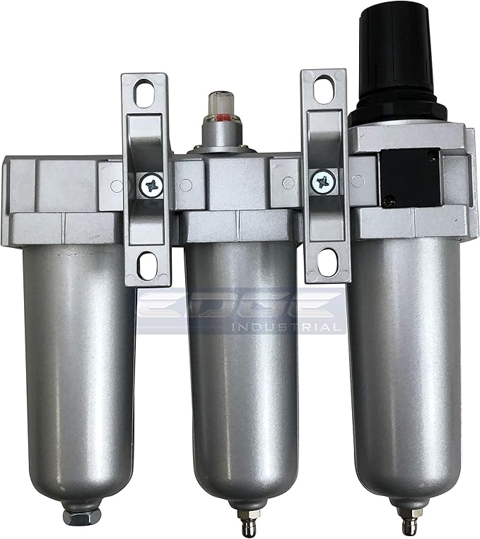 3 Stage, Heavy Duty Industrial Grade Filter Regulator Coalescing Desiccant Dryer System For Compressed Air Lines, Metal Bowls, Great For Paint Spray And Plasma Cutter (3/4" Npt, Manual Drain)